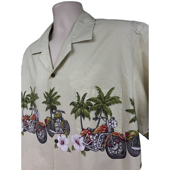 Pacific Legend Vintage Hawaiian Aloha Button Up Shirt XL Pocket Motorcycles USA - Picture 5 of 8
